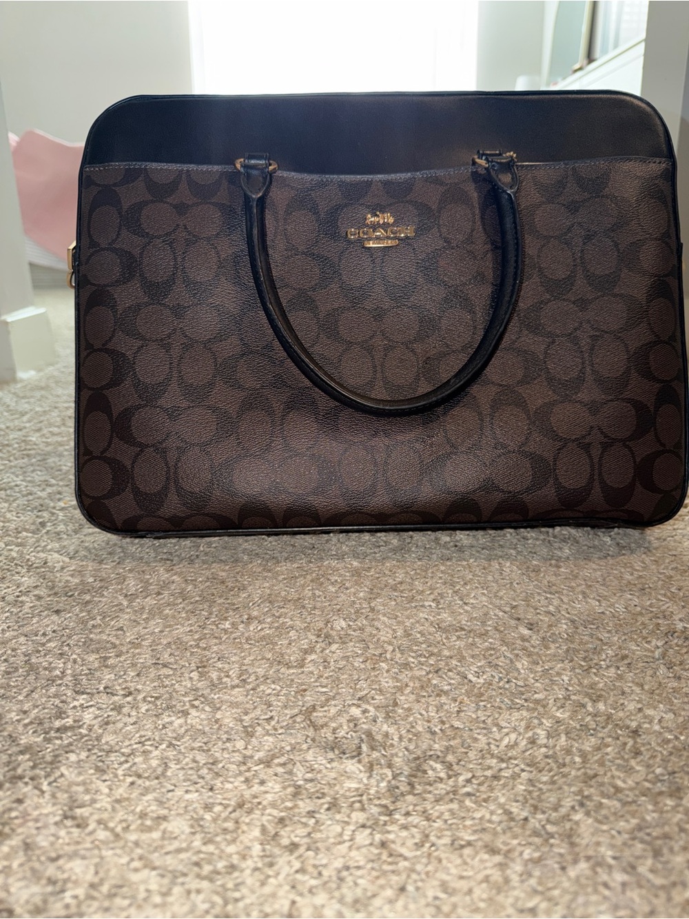 Coach Brown Signature laptop with Black Trim